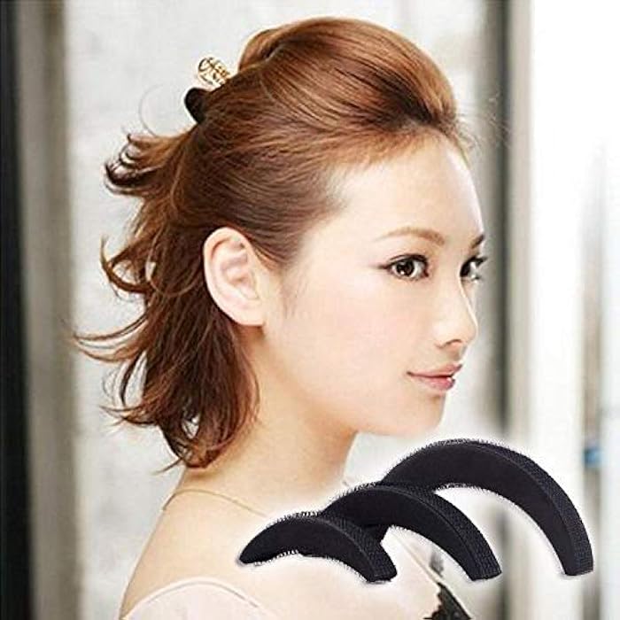 DIY hair Volume Base Beehive hair Bump hair Pad Set of 3 Pieces Black - Image 2